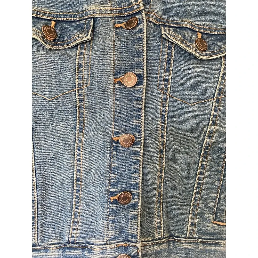 Old Navy Kids Girl Denim Tucker jean Jacket Blue Button Down Long Sleeve…